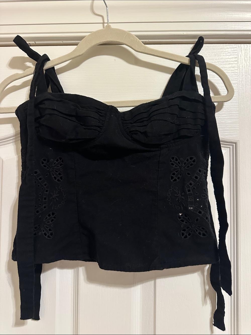 Zara Black Tie-Shoulder Bustier Camisole